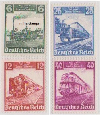 GERMANIA - REICH - 1935 - Centenar cai ferate foto