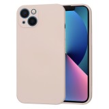 Cumpara ieftin Husa spate iPhone 13 Silicon Roz Pudra cu Microfibra SoftFlex