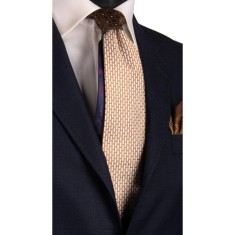 Cravată mătase cu nod &icirc;n contrast N3159, model unicat