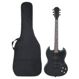 Chitara electrică de &icirc;ncepători, cu husă, negru, 4/4 39&quot;