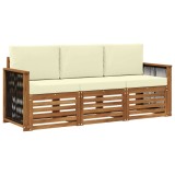 vidaXL Seturi de canapele cu pernă 3 pcs Lemn Solid de Acacia 3383961