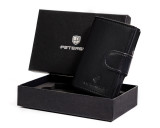 Portofel elegant cu tavă pentru carduri și protecție RFID, Negru