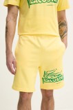 Lacoste pantaloni scurți bărbați, culoarea galben, GH0286