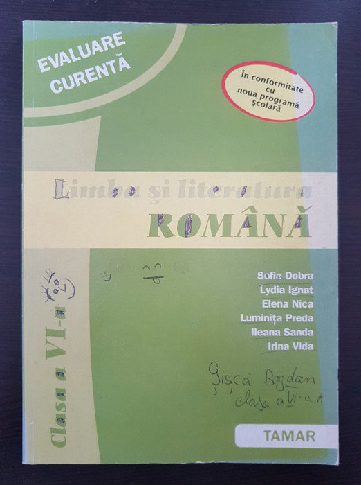 Evaluare Curenta LIMBA SI LITERATURA ROMANA CLASA VI-A Dobra, Ignat