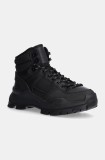 Tommy Jeans botine TJW FEMININE HYBRID BOOT culoarea negru, cu toc plat, EN0EN02553