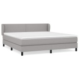 Cumpara ieftin Pat continental, gri deschis, 180x200 cm, material textil
