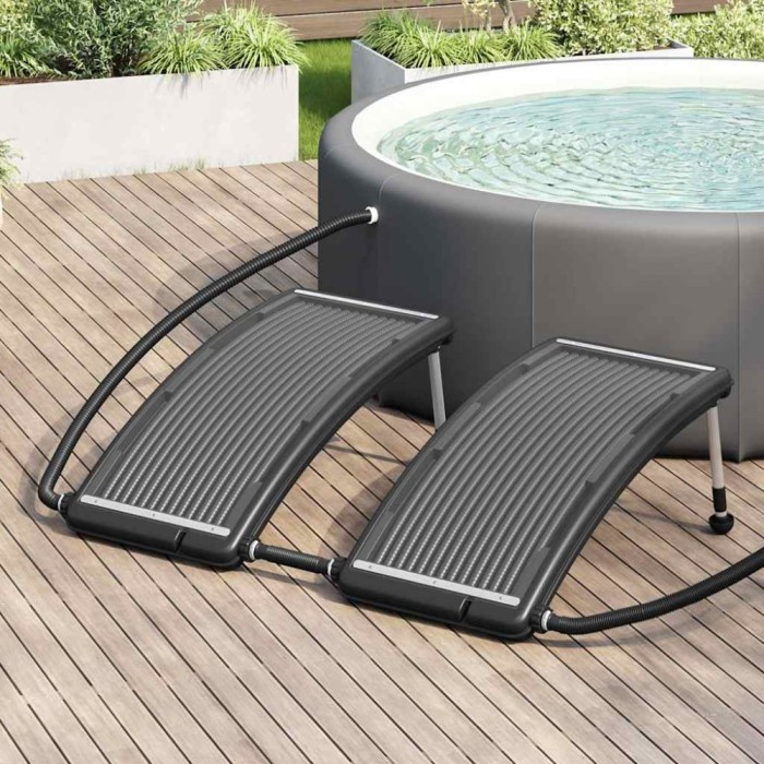 Panou solar de &icirc;ncălzire de piscină, 2 buc., 110x65 cm, curbat