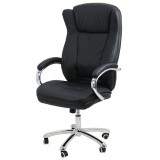 Scaun directorial OFF 314, ergonomic, spatar inalt, baza cromata, piele ecologica, 120 kg, SuperOrtopedice, 140x200