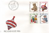 Elvetia 1986 - jucarii, serie pe FDC