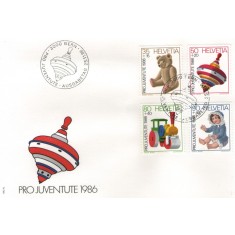 Elvetia 1986 - jucarii, serie pe FDC