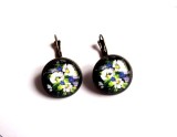 cercei sticla cu motiv floral 38104