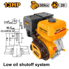 Motor 4 timpi pe benzina 13 cp, 3600 rpm, 29 nm cuplu - Ingco GEN1882