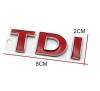 Emblema Auto TDI Rosu Metalica 80x25mm Banda 3M