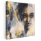 Tablou canvas pictura portret femeie, galben, maro 1375 Tablou canvas pe panza CU RAMA 80x80 cm