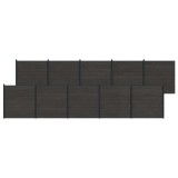 vidaXL Panou de Gardă 10 pcs WPC și Aluminiu Negru 3429420
