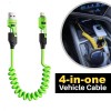 Cablu 4 in 1 Arc de Masina cu Incarcare Rapida Fast Charging 65W 1,2M