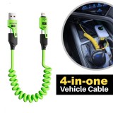 Cumpara ieftin Cablu 4 in 1 Arc de Masina cu Incarcare Rapida Fast Charging 65W 1,2M