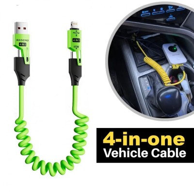 Cablu 4 in 1 Arc de Masina cu Incarcare Rapida Fast Charging 65W 1,2M foto