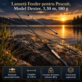 Lansetă Feeder pentru Pescuit, Model Dexter, 3,30 m, 180 g