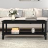 VidaXL Măsuță de cafea, negru, 110x55x45 cm, lemn masiv de pin 822276