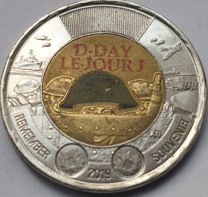 2 Dollars 2019 Canada, 75th Anniversary of D-Day, Ziua Z