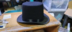 Palărie Elegantă De L&acirc;nă Pură &Icirc;n Stil Prezidențial Clasic, Neagră, Pentru Spectacole Teatrale Și Ocazii