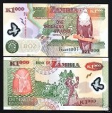 Zambia 1000 Kwacha 2008, P-44f, Bancnota Polimer UNC