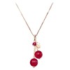 Colier argint 925 placat aur roz cu agat rubiniu Cherry Marak&amp;ograve; Made in Italy, pandantiv detasabil, reglabil 40-47cm