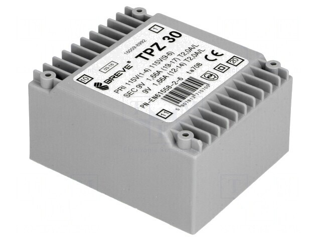 Transformator alimentare 30VA 115/230V 9V PCB IP00