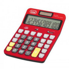 Calculator de birou EC 3775 12 digit baterie +solar rosu Trevi