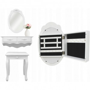 Masa de toaleta/machiaj, suspendata, cu oglinda si scaun | Okazii.ro