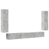 Cumpara ieftin Set dulapuri TV, 7 piese, gri beton, lemn prelucrat