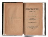 Literatura populara romana - M. Gaster - IG. Haiman - Librar-Editor, 1883 - cu dedicația autorului