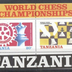 Tanzania 1986 Chess, perf. sheetlet, MNH AL.045