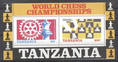 Tanzania 1986 Chess, perf. sheetlet, MNH AL.045 foto
