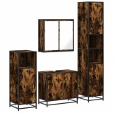 Cumpara ieftin Set de mobilier de baie 4 piese Lemn prelucrat de stejar afumat