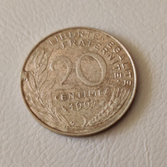 Franța - 20 centime (1997) monedă s120