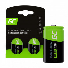 Baterie Green Cell 2x D R20 HR20 Ni-MH 1.2V 8000mAh