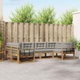 vidaXL Set de canapele de exterior cu pernă 6 pcs Alb și gri deschis 3386945