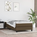 vidaXL Saltea de pat cu arcuri, maro &icirc;nchis, 100x200x20 cm, textil
