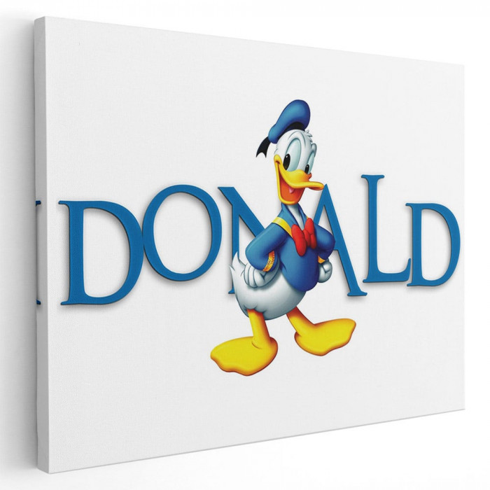 Tablou afis Donald Duck desene animate 2239 Tablou canvas pe panza CU RAMA 80x120 cm