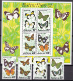 Jamaica 1977 fauna fluturi MI 423-426 + bl.11 MNH