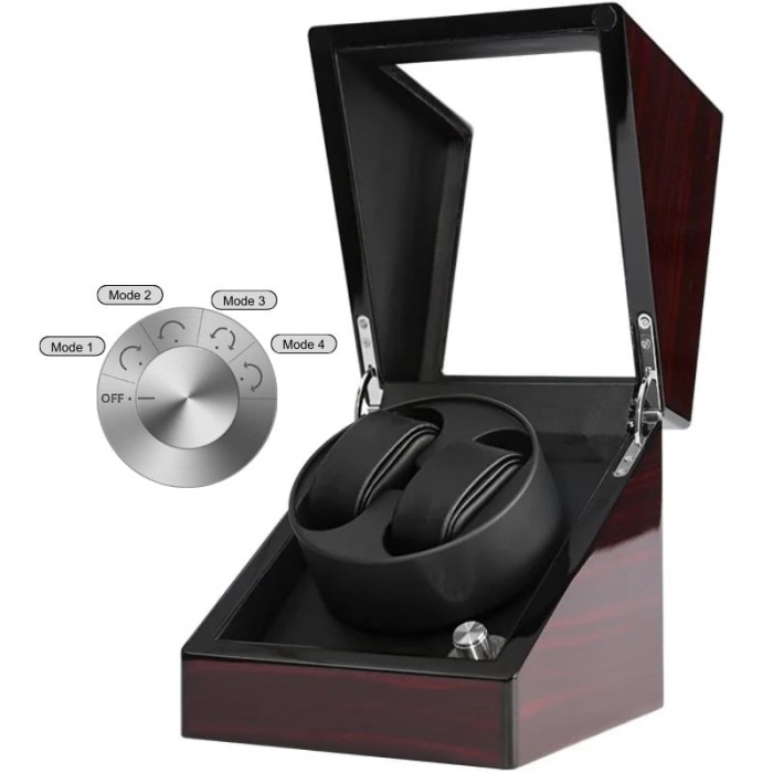 Cutie intors ceasuri iUni, 4 programe, Watch Winder 2, Mahon-Black