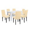 Set de masă Leon 6+1 alb-bej