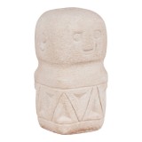 Decorațiune de masă, ciment, bej, 5,5 x 5,5 x 10 cm