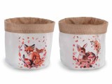 Cumpara ieftin Set 2 cosuri textil multicolor Caprioara si Vulpita &Oslash; 19 cm x 23 H