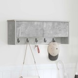 VidaXL Răcător de paltoane montat pe perete Gri beton 80 x 20 x 30 cm