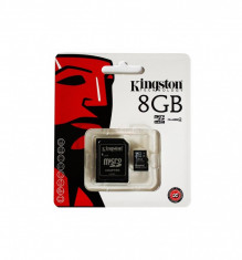 Card de memorie Kingston microSDHC 8GB, Class 4 + Adaptor + Ambalaj Retail foto