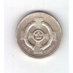 Moneda Anglia one pound / o lira 1996, stare relativ buna, curata