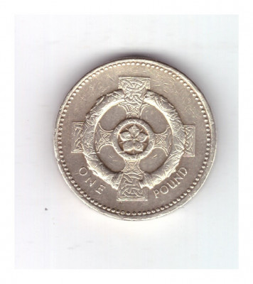 Moneda Anglia one pound / o lira 1996, stare relativ buna, curata foto